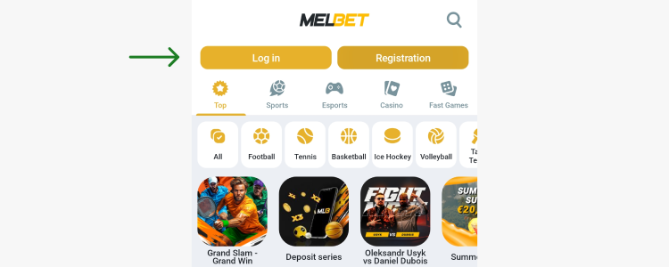 Mobile Application Sign In - Melbet - Bookmakers Ghana