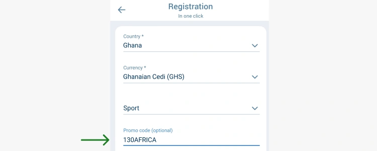 Registration Using 1xBet App - Bookmakers Ghana